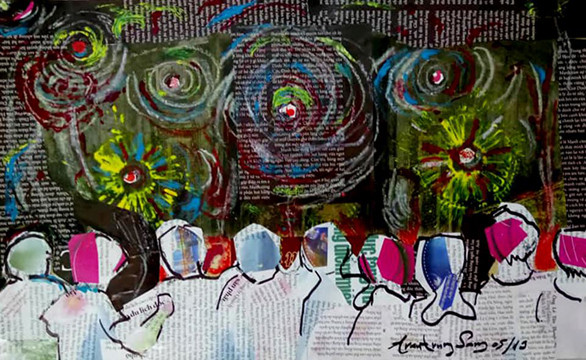 Tranh xé dán ấn tượng của nhà báo Trần Trung Sáng ảnh 7