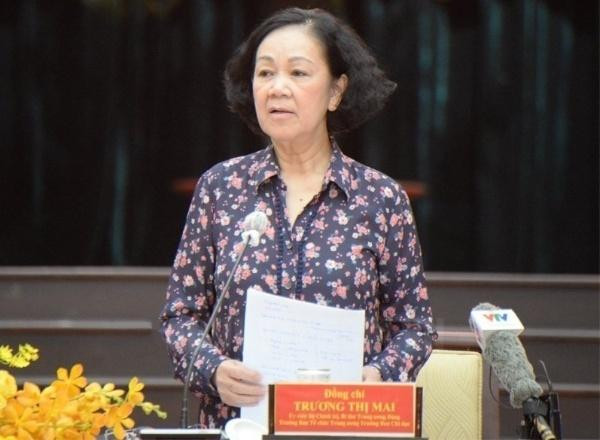 Bí thư Trung ương Đảng, Trưởng ban Tổ chức Trung ương Trương Thị Mai phát biểu Bí thư Trung ương Đảng, Trưởng ban Tổ chức Trung ương Trương Thị Mai phát biểu