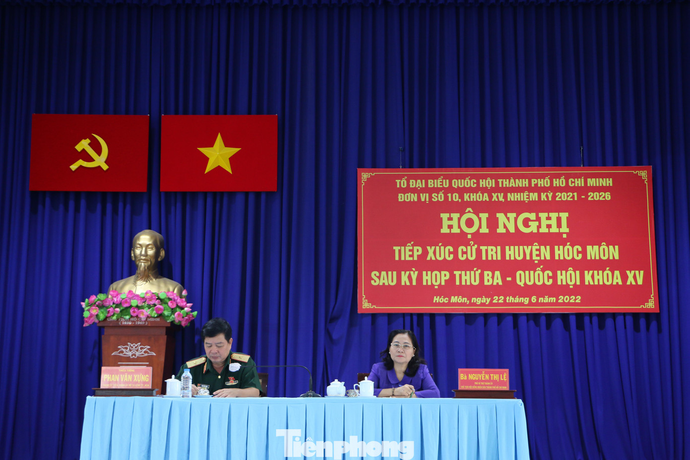 Chủ tịch HĐND TPHCM Nguyễn Thị Lệ tại buổi tiếp xúc với cử tri huyện Hóc Môn.