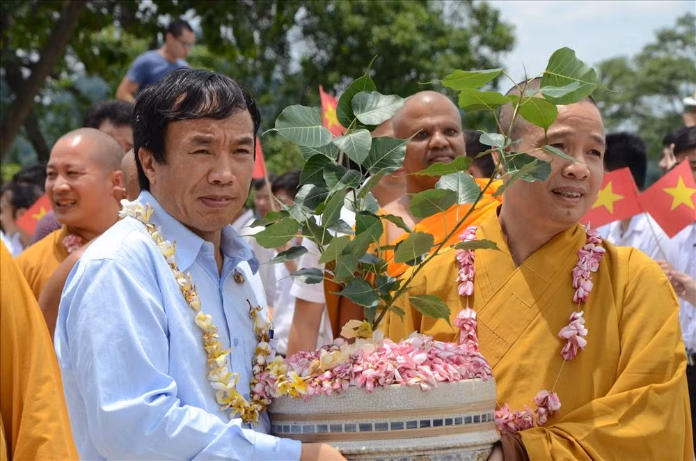 Cây bồ đề từ Srilanka được đón về chùa Tam Chúc năm 2018. Ảnh: M.Đ