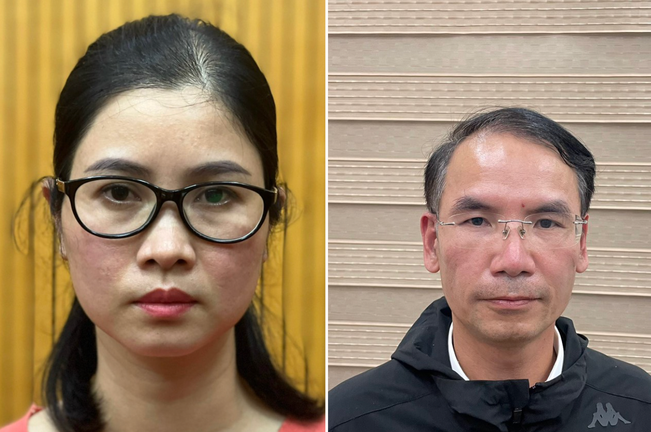 Bị can Lê Thị Ngọc Anh và Tào Đức Hiệp.