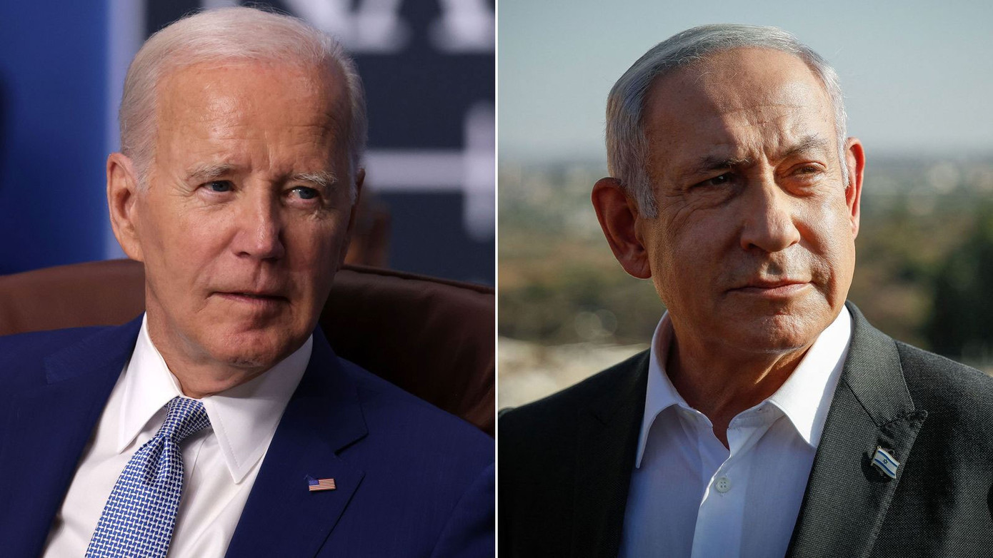 Tổng thống Mỹ Joe Biden và Thủ tướng Israel Benjamin Netanyahu. Ảnh: Getty