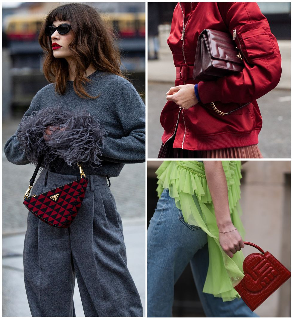 Những chiếc túi có màu đỏ từ tông đỏ bordeaux, oxblood, trở đi đến tông anh đào đen mới là đúng xu hướng nhất.