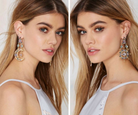 Bông tai chùm thường làm cho cổ trông ngắn hơn và khuôn mặt bị bành ra. Bông tai chùm thường làm cho cổ trông ngắn hơn và khuôn mặt bị bành ra.