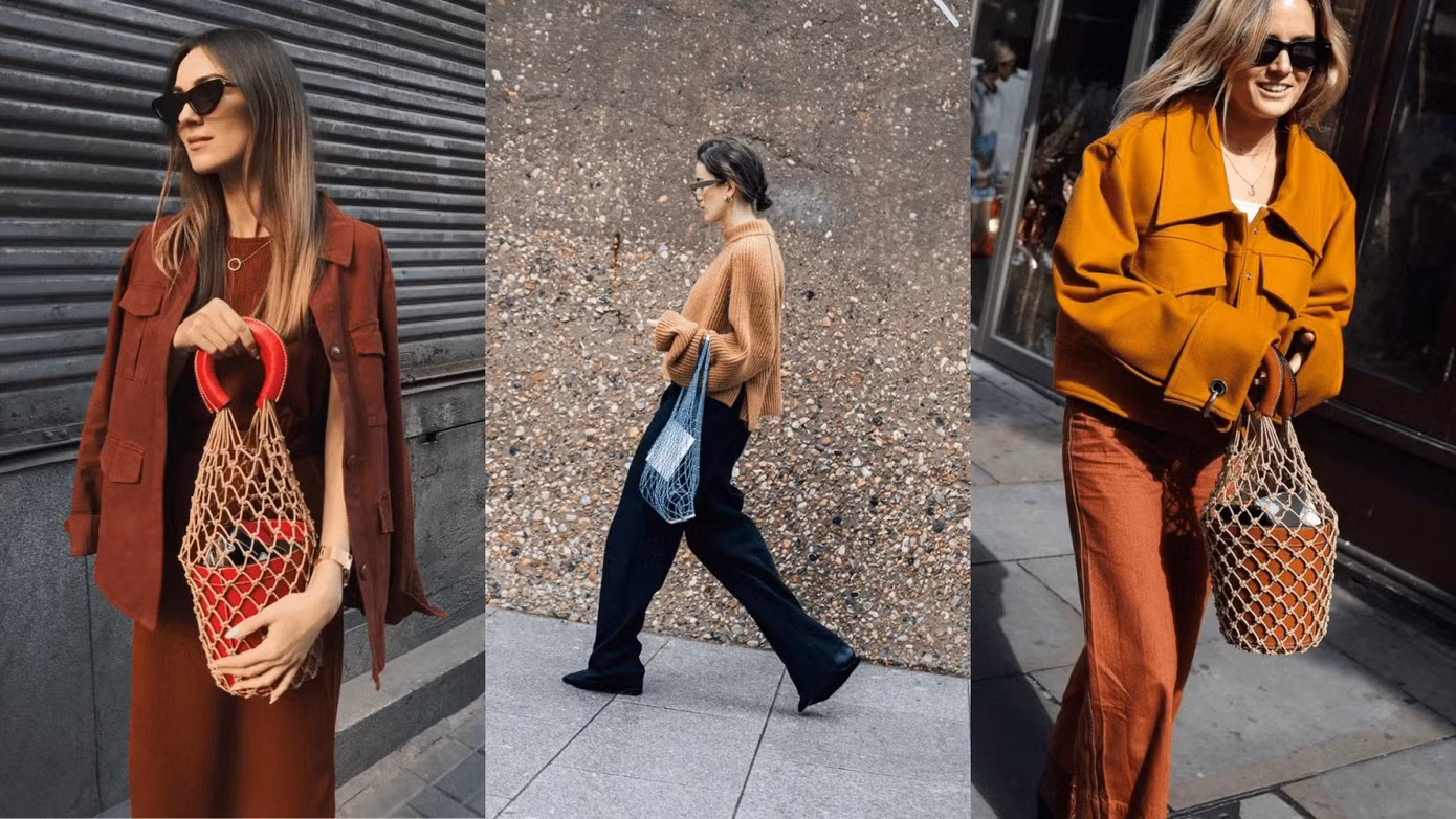 Từ cỏ khô, rafia cho đến len, túi lưới có thể làm chiều lòng mọi tín đồ.