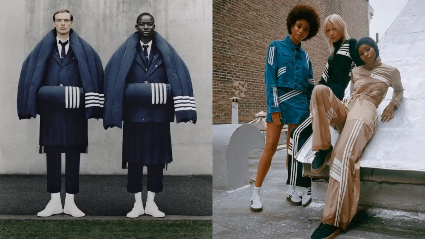 Adidas đã kiện Thom Browne, cáo buộc Thom Browne đã vi phạm bản quyền, sao chép logo thương hiệu đặc trưng của mình.