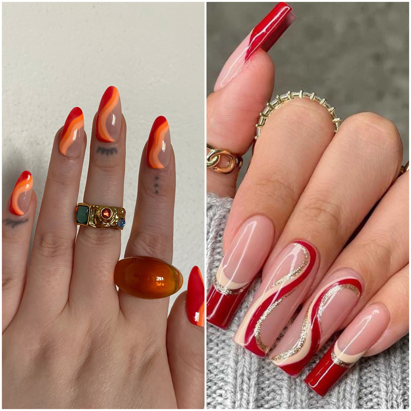 Kiểu nail này được lấy cảm hứng từ thập niên 70 đầy năng lượng vui nhộn và phóng khoáng.