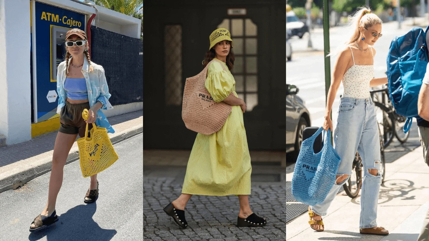 Với họa tiết lỗ đặc trưng, túi crochet thể hiện được trọn vẹn tinh thần biển cả.