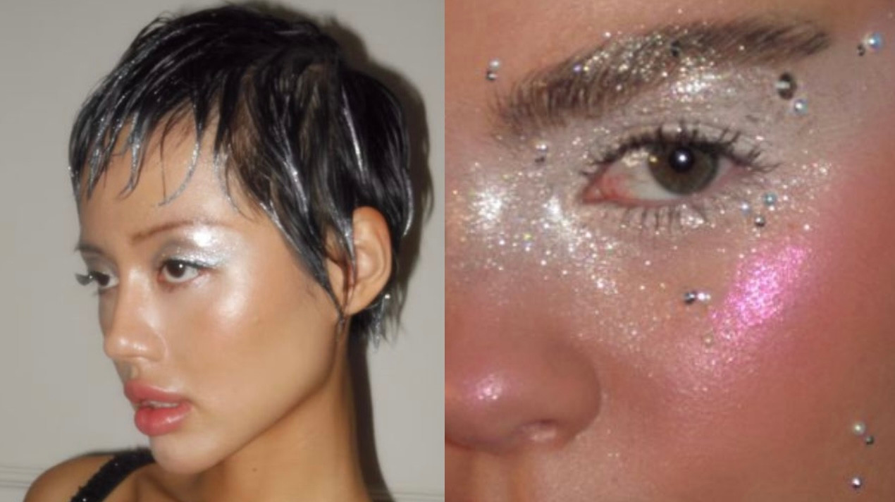 Ngoài các loại phấn nhũ có hạt, hiệu ứng tráng gương còn được cập nhật thêm với nhiều loại chất liệu khác biệt trong makeup. Ngoài các loại phấn nhũ có hạt, hiệu ứng tráng gương còn được cập nhật thêm với nhiều loại chất liệu khác biệt trong makeup.