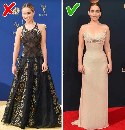 Chiếc váy màu nude giúp Emilia Clarke chia lại tỉ lệ cơ thể cân đối hơn. Chiếc váy màu nude giúp Emilia Clarke chia lại tỉ lệ cơ thể cân đối hơn.
