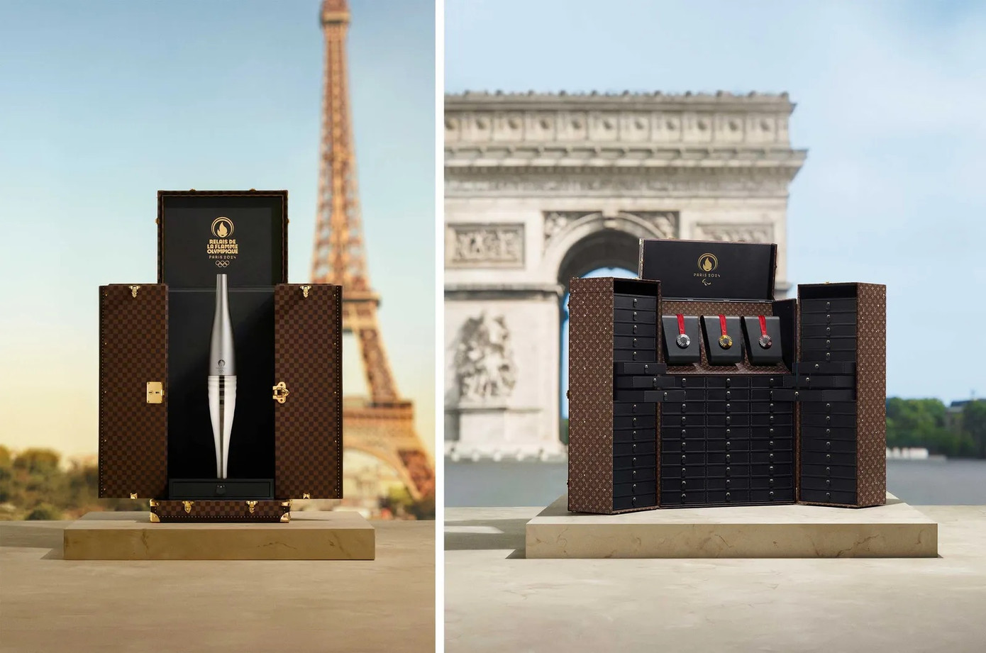 Rương chứa các ngọn đuốc và huy chương sẽ được trưng bày tại Công viên Champions.