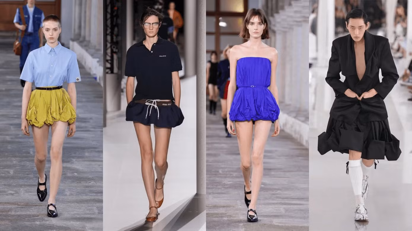 Buble skirt trở lại trên sàn diễn thời trang Xuân Hè 2024.