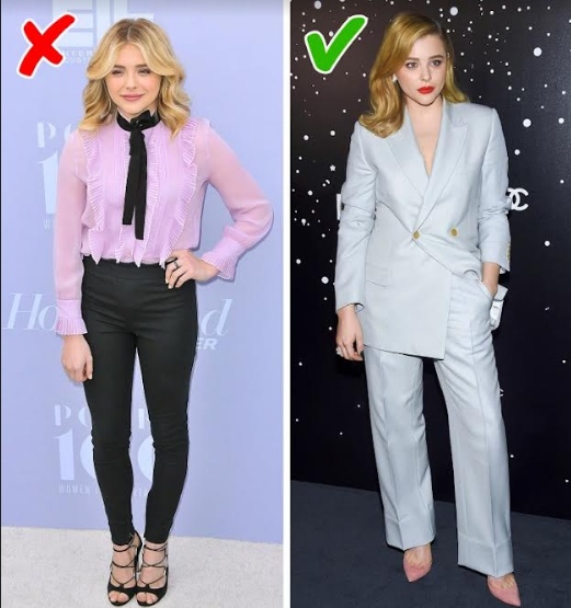 Cổ áo hình chữ V giúp kéo dài cổ một cách trực quan. Cổ áo hình chữ V giúp kéo dài cổ một cách trực quan.