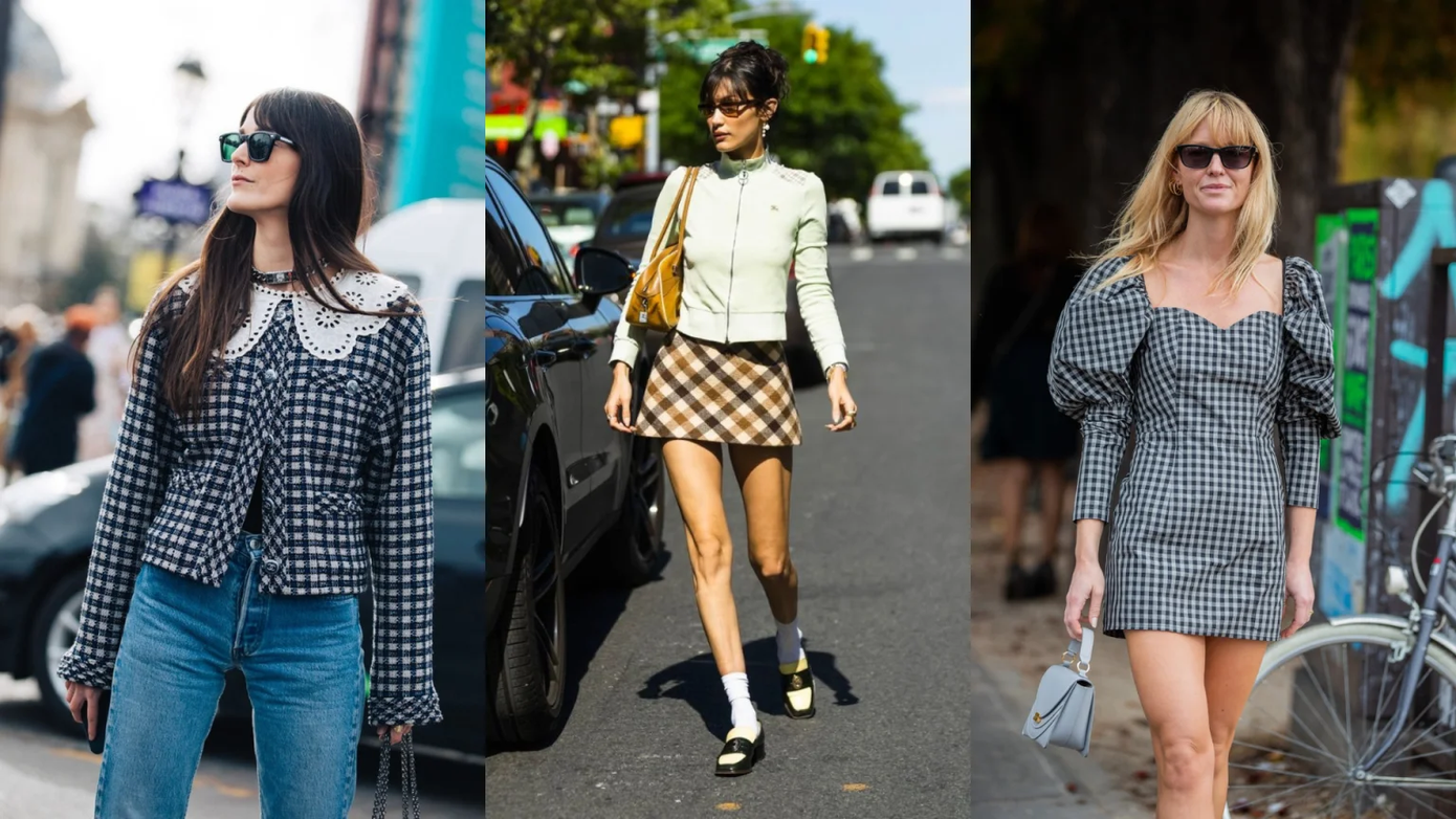 Những chiếc đầm, chân váy cùng họa tiết kẻ sọc gingham mang đến vẻ đẹp dịu dàng. Những chiếc đầm, chân váy cùng họa tiết kẻ sọc gingham mang đến vẻ đẹp dịu dàng.