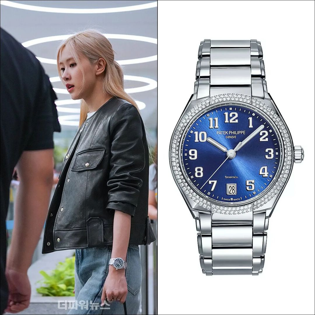 Rosé khiến fan hâm mộ phấn khích khi đeo chiếc đồng hồ Patek Philippe Twenty-4 Automatic Ladies Collection được ra mắt vào năm 1999.
