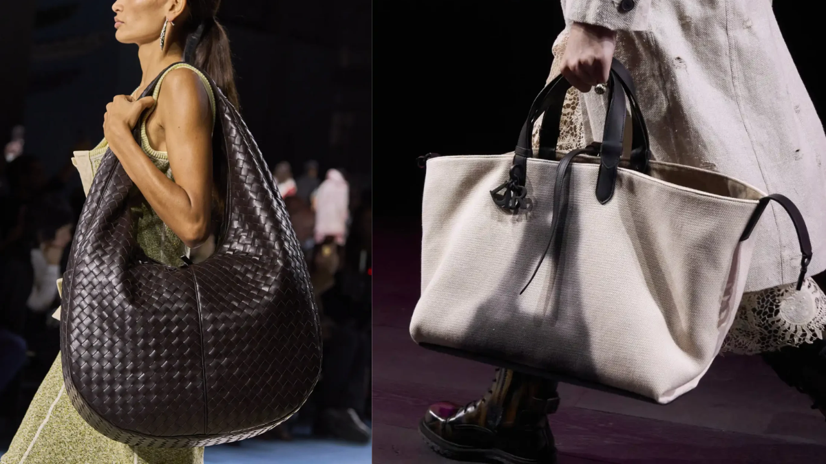 Bottega Veneta, Prada, đến The Row, hầu hết các thương hiệu được yêu thích đều cho ra mắt các phiên bản túi siêu lớn của riêng mình.