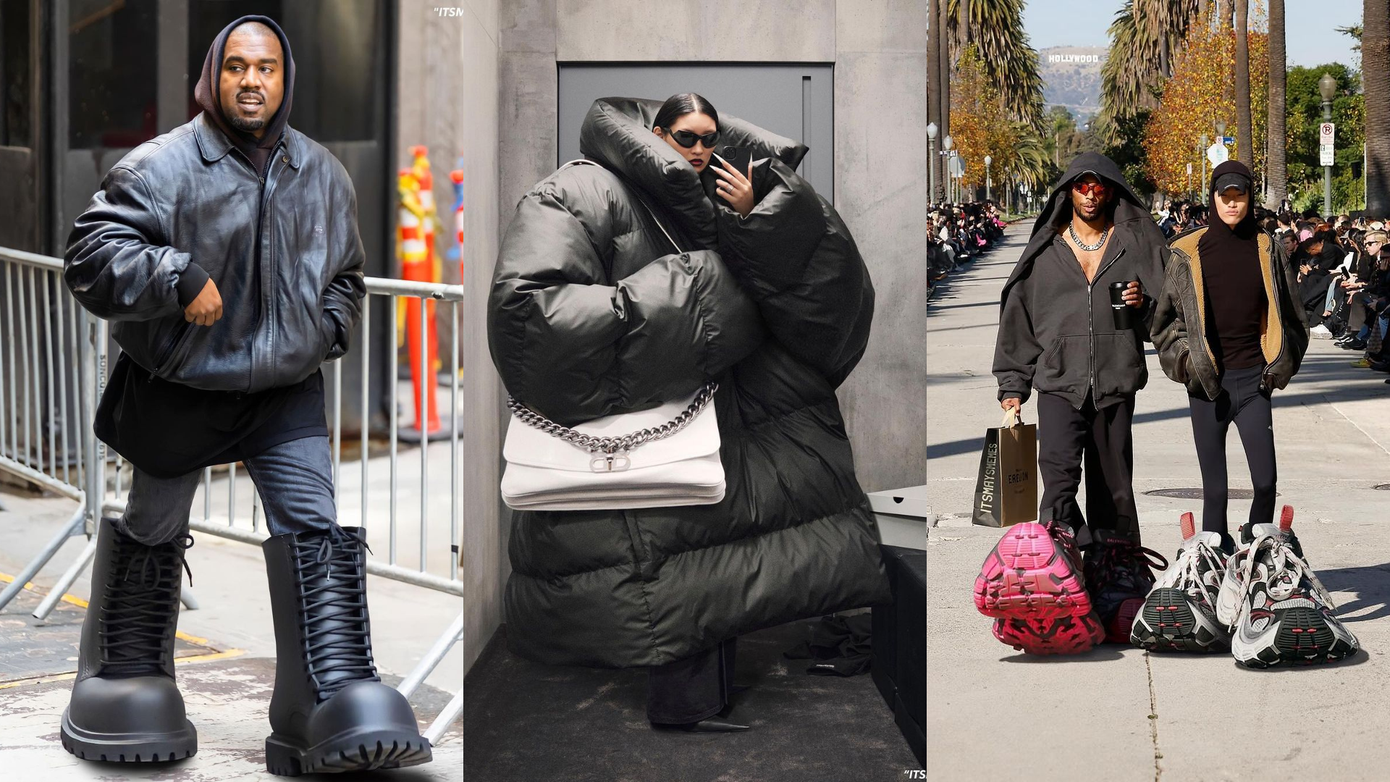 Những chiếc áo khoác quá khổ hài hước và giày thể thao 10XL có lẽ đã trở thành nguồn cảm hứng chính cho các sáng tạo độc nhất vô nhị của Balenciaga.