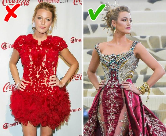 Blake Lively sở hữu vòng eo khá rộng bề ngang, những chiếc váy có đường cắt thẳng tự do, vô tình làm nổi bật chi tiết nhỏ này khiến cơ thể trông thẳng đuột. Blake Lively sở hữu vòng eo khá rộng bề ngang, những chiếc váy có đường cắt thẳng tự do, vô tình làm nổi bật chi tiết nhỏ này khiến cơ thể trông thẳng đuột.