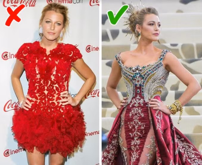 Blake Lively sở hữu vòng eo khá rộng bề ngang, những chiếc váy có đường cắt thẳng tự do, vô tình làm nổi bật chi tiết nhỏ này khiến cơ thể trông thẳng đuột. Blake Lively sở hữu vòng eo khá rộng bề ngang, những chiếc váy có đường cắt thẳng tự do, vô tình làm nổi bật chi tiết nhỏ này khiến cơ thể trông thẳng đuột.