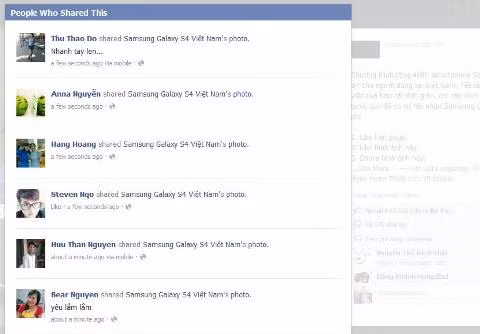 Lượng like và share bức ảnh vẫn tăng lên từng giây