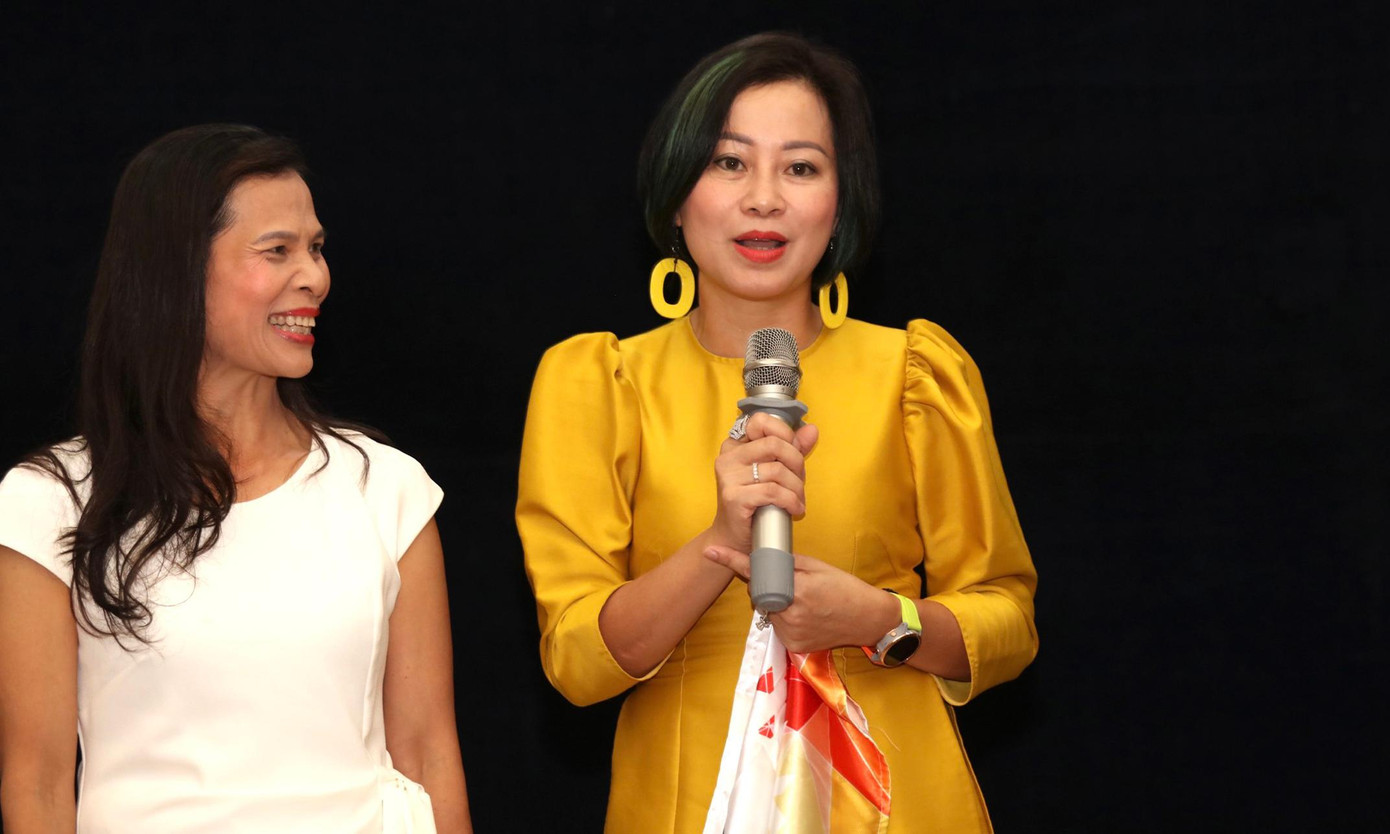 Chị Cao Nguyệt Hằng chia sẻ tại chương trình. Ảnh: Như Ý Chị Cao Nguyệt Hằng chia sẻ tại chương trình. Ảnh: Như Ý