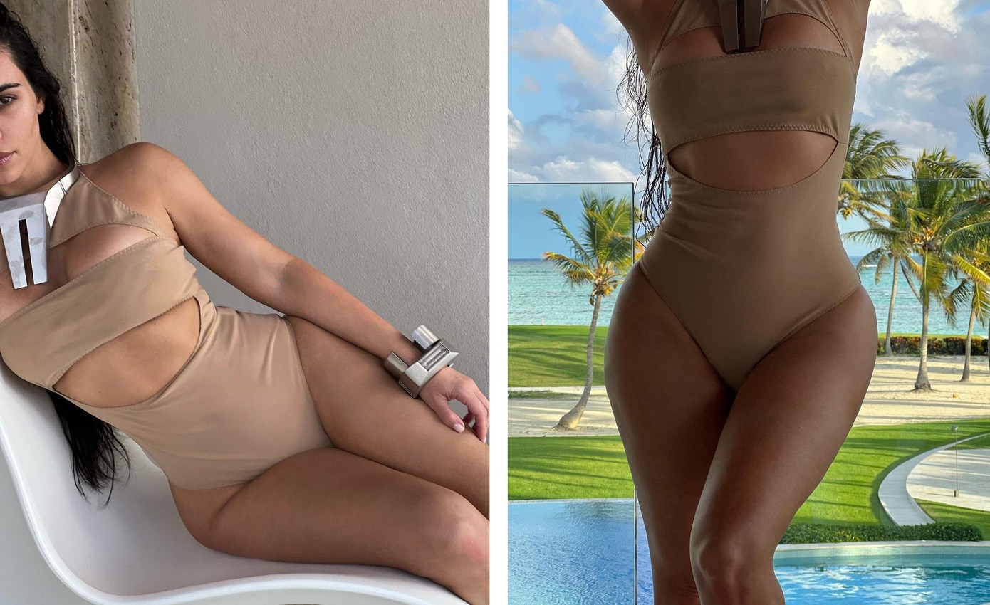 Loạt ảnh hút hơn 3 triệu lượt "Thích" chỉ sau nửa ngày đăng tải. Đa phần trầm trồ trước sắc vóc hoàn hảo của bà mẹ 4 con. Ấn tượng nhất là thân hình "đồng hồ cát" trứ danh.