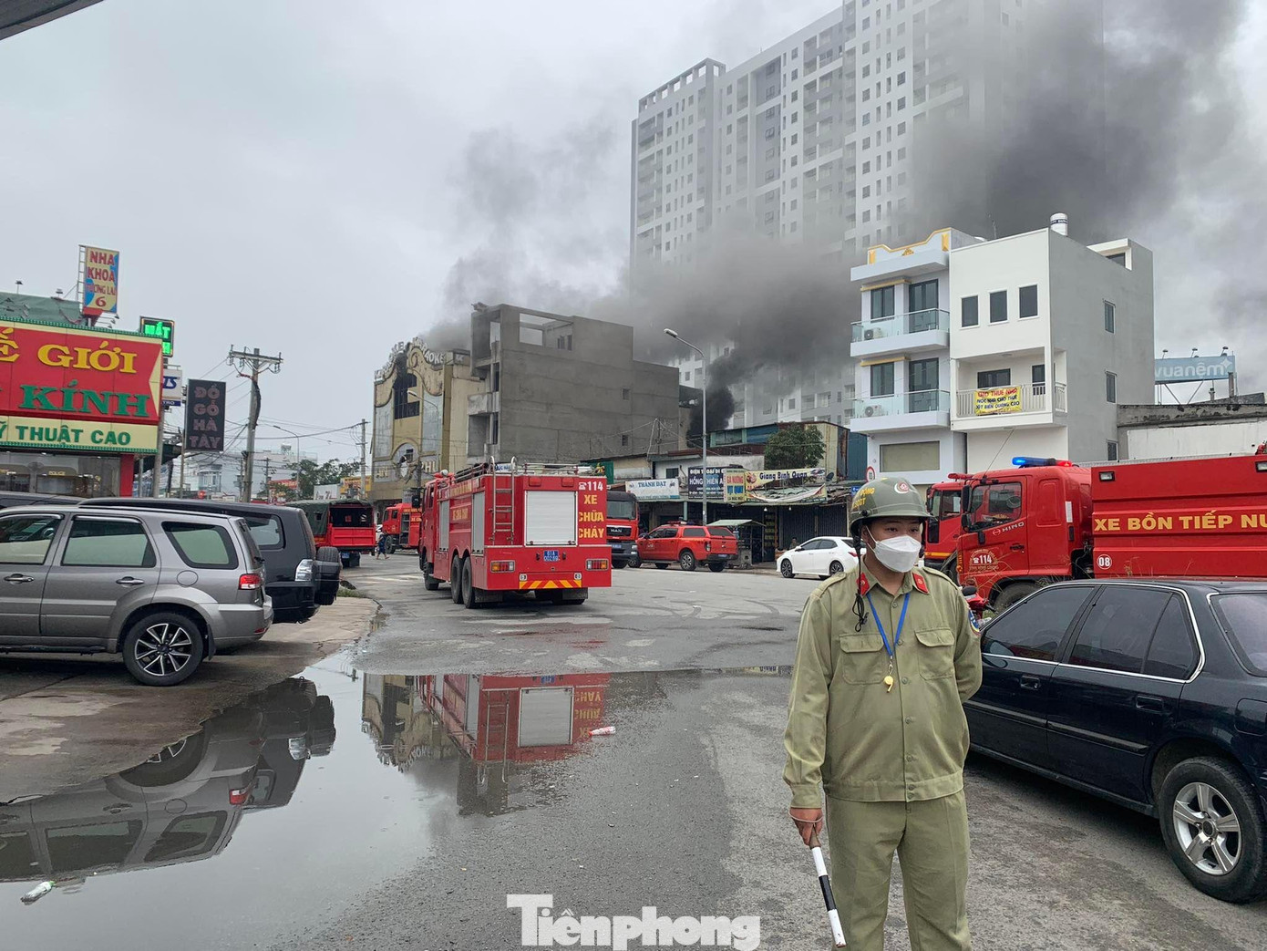 Khu vực hiện trường bị phong tỏa không cho người dân tiếp cận