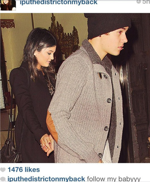 Bức ảnh Kylie Jenner tay trong tay với Justin được Kylie đăng lên trang cá nhân