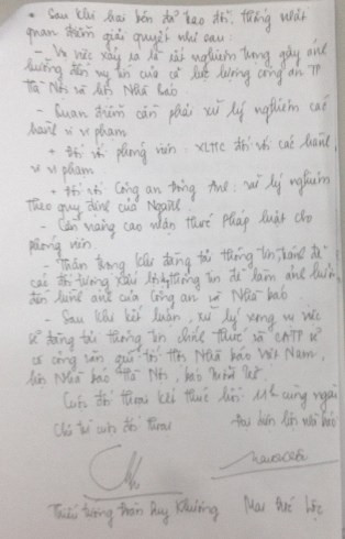 Sự thực về “cái gạt tay” trong biên bản của Công an Hà Nội ảnh 5