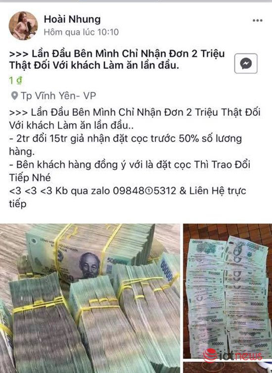 Sau Tết Mậu Tuất, rộ lên chiêu rao bán tiền giả qua Facebook ảnh 1