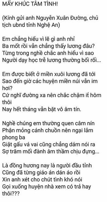 Thầy giáo Nghệ An làm thơ chậm lương khiến chủ tịch tỉnh 'day dứt' ảnh 1