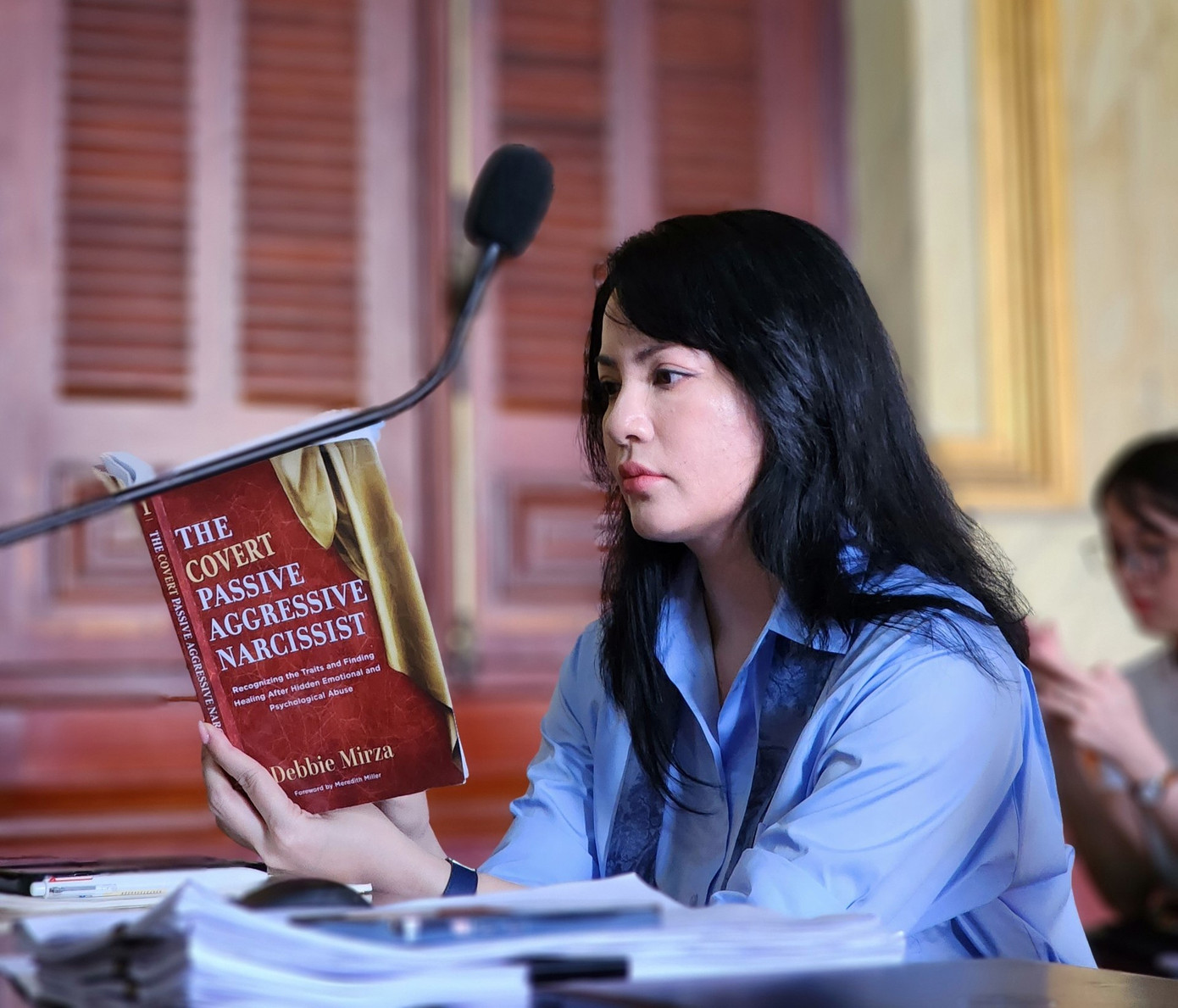 Cựu siêu mẫu Ngọc Thúy tại phiên tòa sơ thẩm. Cựu siêu mẫu Ngọc Thúy tại phiên tòa sơ thẩm.