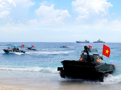 Một cuộc diễn tập bảo vệ chủ quyền trên biển - Ảnh:Trọng Thiết. Một cuộc diễn tập bảo vệ chủ quyền trên biển - Ảnh:Trọng Thiết