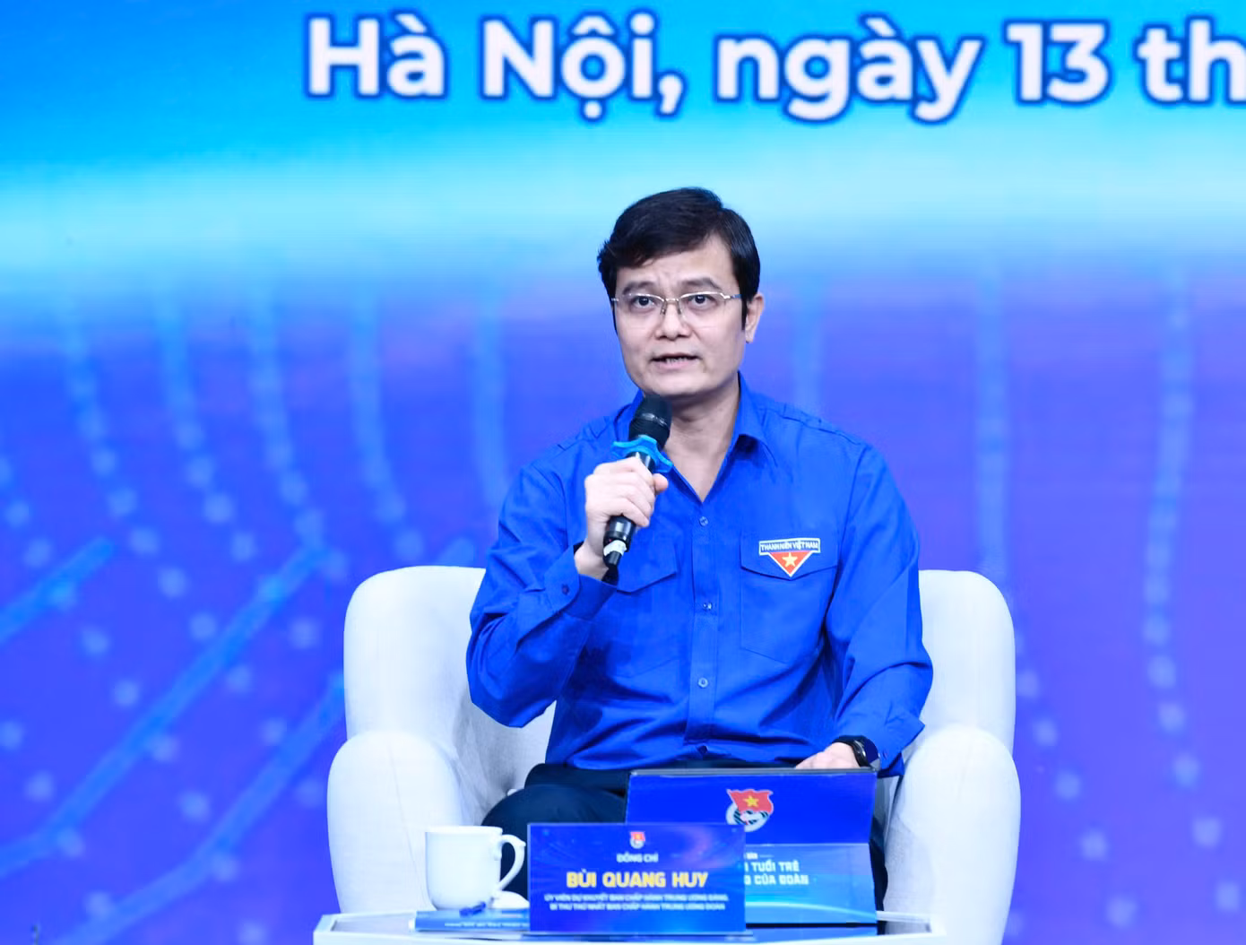 Bí thư thứ nhất T.Ư Đoàn Bùi Quang Huy mở đầu Diễn đàn. Ảnh: Như Ý