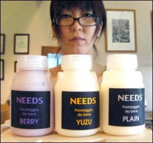 Đồ uống pho mát. Sản xuất bởi nhà máy sản xuất pho mát NEEDS ở Hokkaido (Nhật), thức uống pho mát này có 3 hương vị: Berry, Yuzu Citrus và Plain. Nước giải khát pho mát này được sản xuất với phương châm nâng cao nhận thức của pho mát tại Nhật Bản
