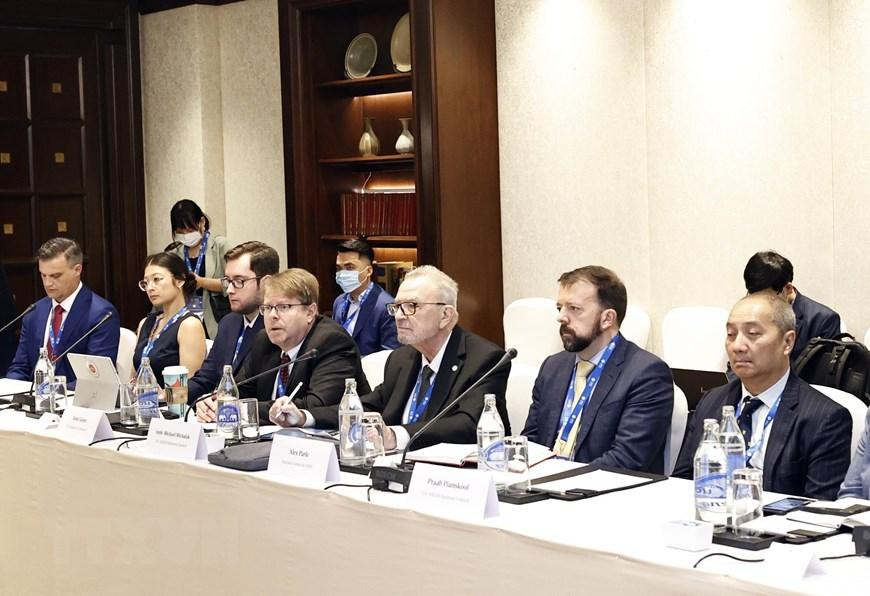 Chủ tịch nước Nguyễn Xuân Phúc dự Toạ đàm cấp cao Liên minh doanh nghiệp Hoa Kỳ-APEC. (Ảnh: Thống Nhất/TTXVN)