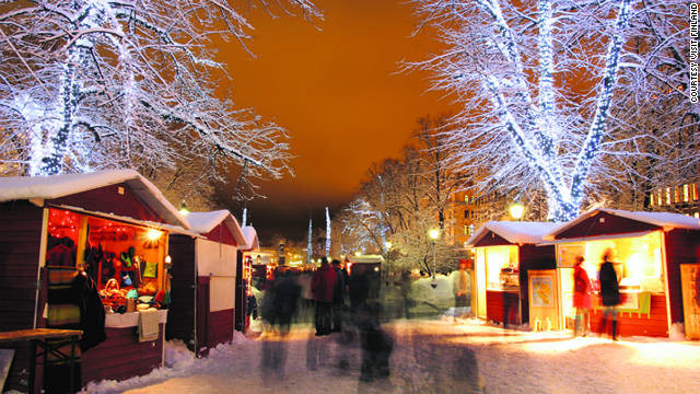 Quang cảnh một đêm Giáng sinh ở thành phố Helsinki, Phần Lan lung linh dưới ánh đèn . Quang cảnh một đêm Giáng sinh ở thành phố Helsinki, Phần Lan lung linh dưới ánh đèn