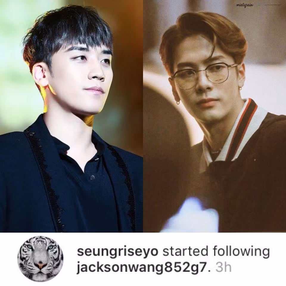 Seungri từng ấn theo dõi Jackson trên cả Instagram và Weibo vào năm 2018. - Ảnh: Jackson Wang - GOT7 Vietnam