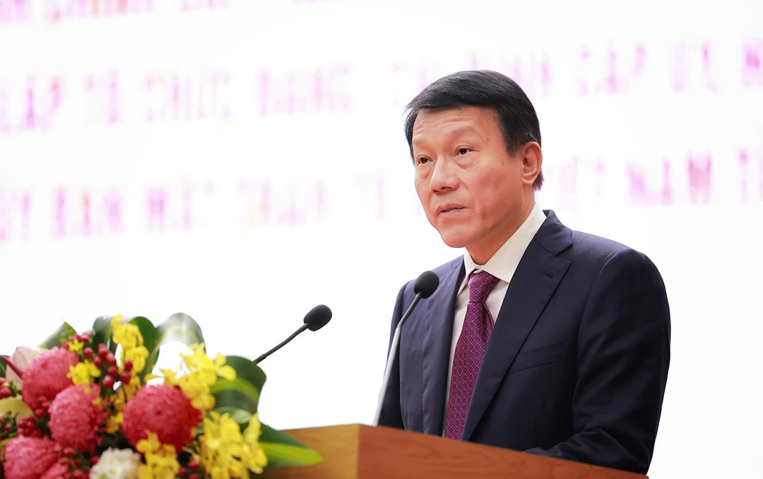 Đại tướng Lương Tam Quang phát biểu tại buổi lễ.