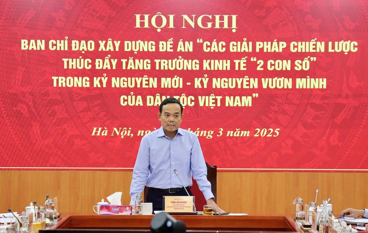 Ông Trần Lưu Quang, Trưởng Ban Chính sách, chiến lược Trung ương, Trưởng Ban chỉ đạo Đề án chủ trì hội nghị.