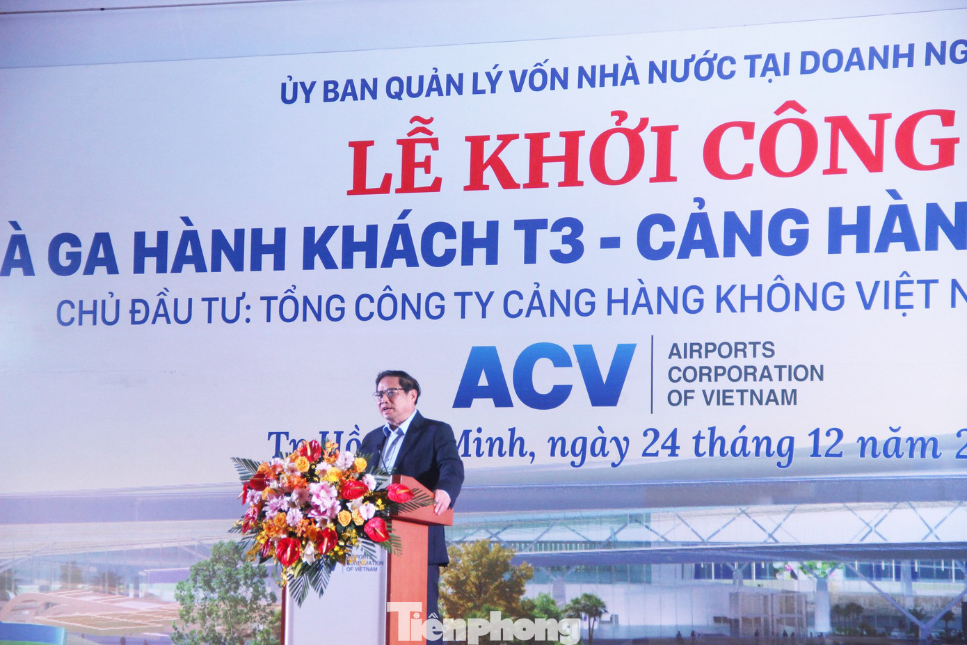 Thủ tướng Phạm Minh Chính phát biểu chỉ đạo tại lễ khởi công xây dựng dự án “Xây dựng Nhà ga hành khách T3 - Cảng hàng không quốc tế Tân Sơn Nhất”. Thủ tướng Phạm Minh Chính phát biểu chỉ đạo tại lễ khởi công xây dựng dự án “Xây dựng Nhà ga hành khách T3 - Cảng hàng không quốc tế Tân Sơn Nhất”.