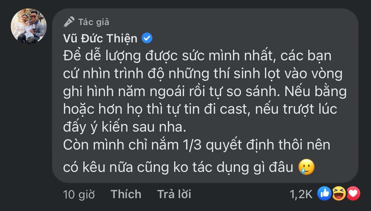 Dòng trạng thái nhắn nhủ các thí sinh đăng ký năm nay của Rhymastic.