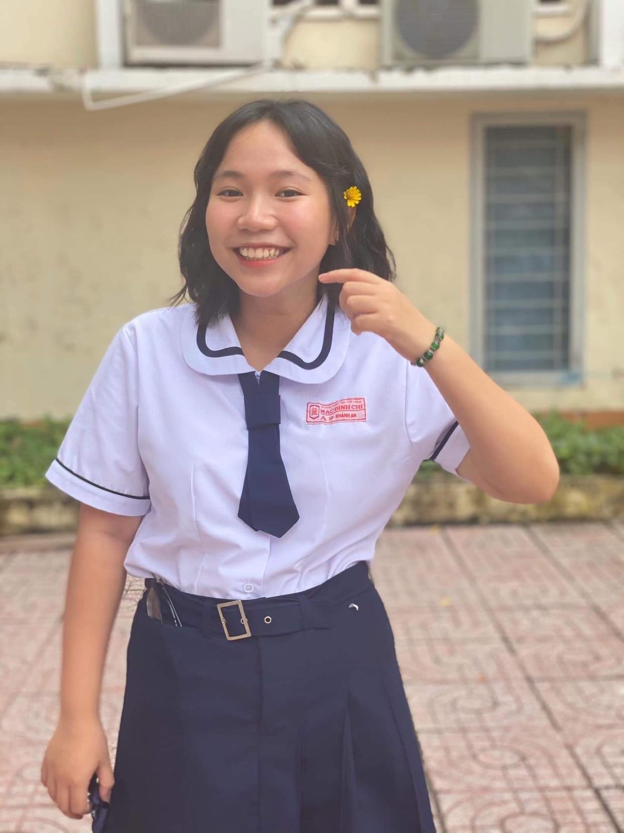 Cô bạn Khánh An mong muốn được vào ĐH Sư Phạm. Ảnh: NVCC.