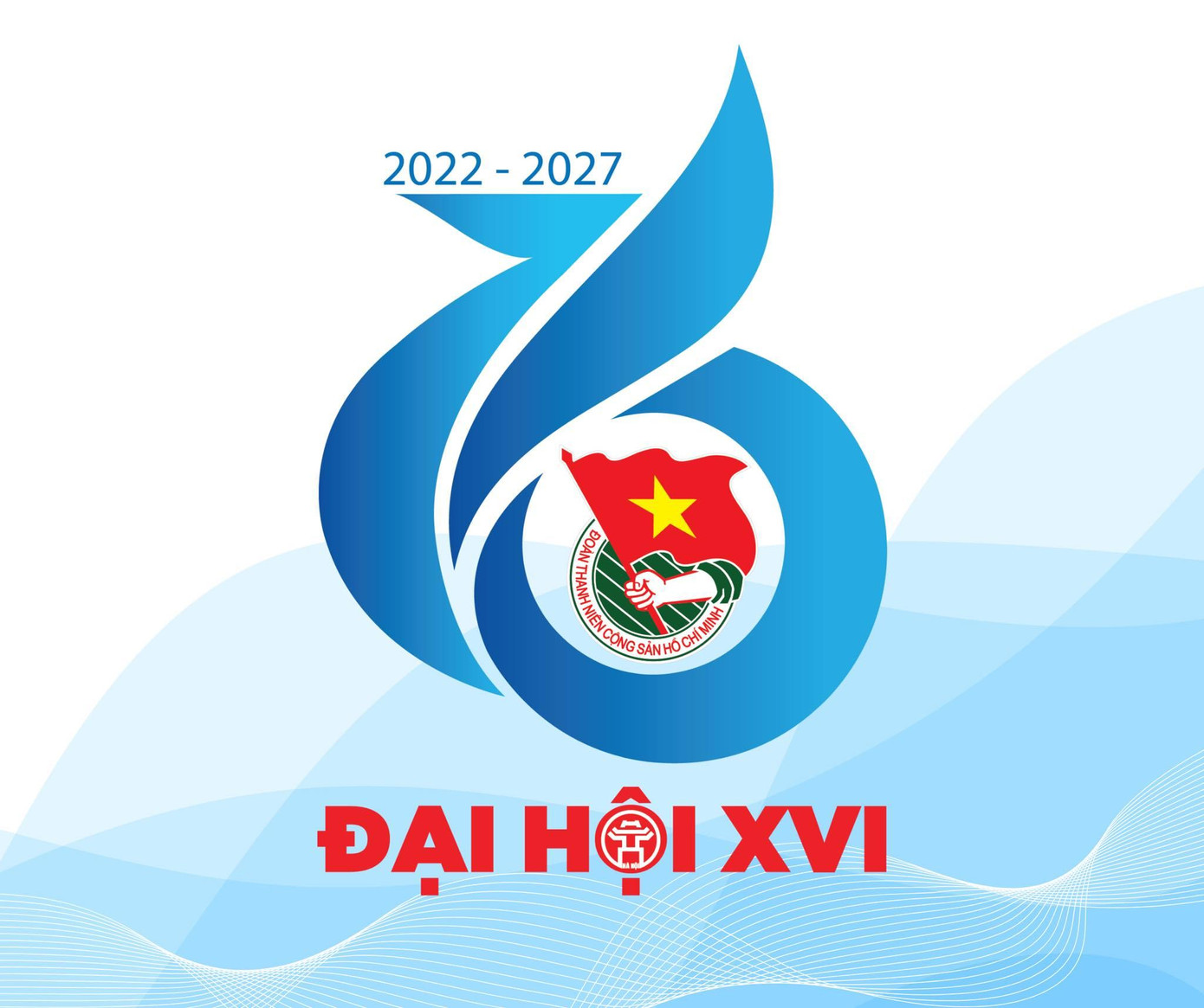 Biểu trưng Đại hội Đoàn TP Hà Nội lần thứ XVI, nhiệm kỳ 2022 - 2027 được thiết kế hình số 16 cách điệu Biểu trưng Đại hội Đoàn TP Hà Nội lần thứ XVI, nhiệm kỳ 2022 - 2027 được thiết kế hình số 16 cách điệu