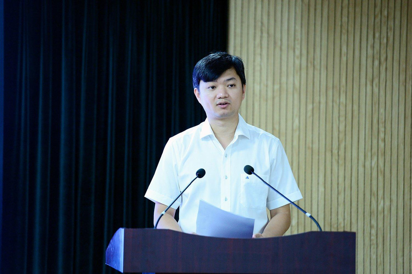 Anh Nguyễn Minh Triết, Bí thư T.Ư Đoàn, Chủ tịch Hội SVVN phát biểu tại hội nghị. Ảnh: Dương Triều Anh Nguyễn Minh Triết, Bí thư T.Ư Đoàn, Chủ tịch Hội SVVN phát biểu tại hội nghị. Ảnh: Dương Triều