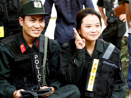 Chân dung nữ chiến sĩ sau khi hoàn thành nhiệm vụ