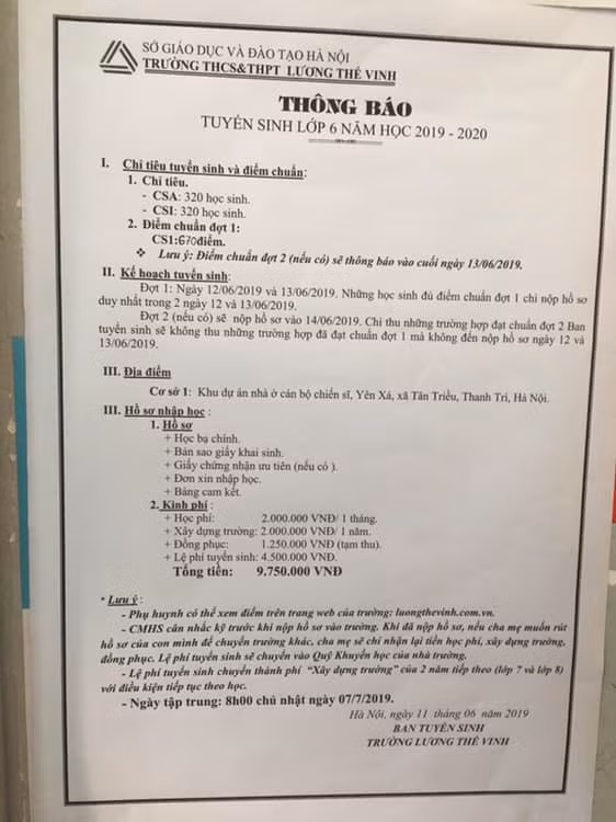 Trường Lương Thế Vinh xin lỗi học sinh vì hạ điểm chuẩn do nhầm lẫn ảnh 2