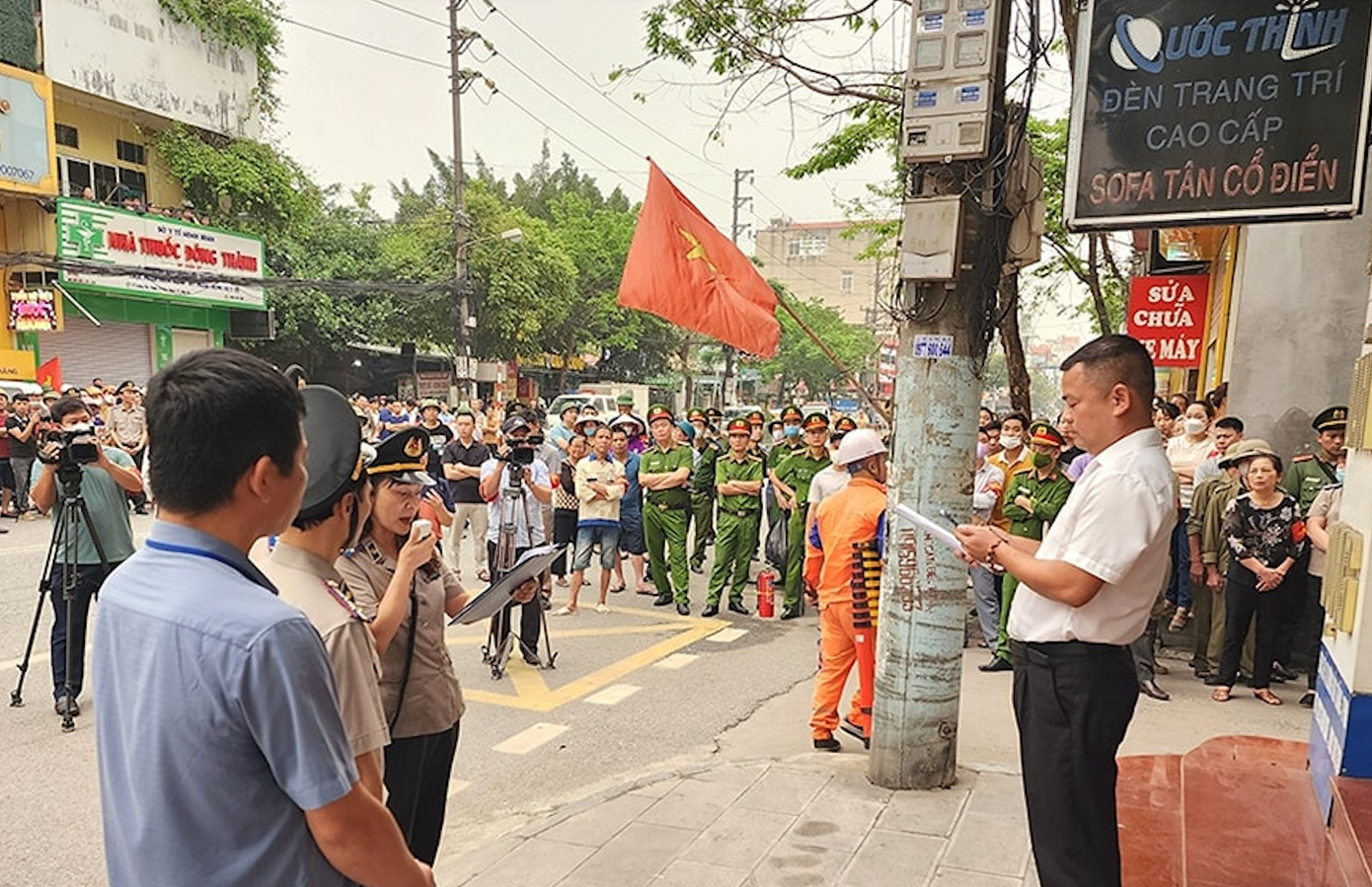 Hiện trường vụ cưỡng chế. Hiện trường vụ cưỡng chế.