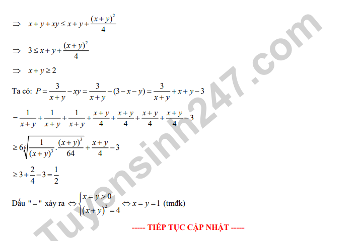 Gợi ý giải đề môn Toán.