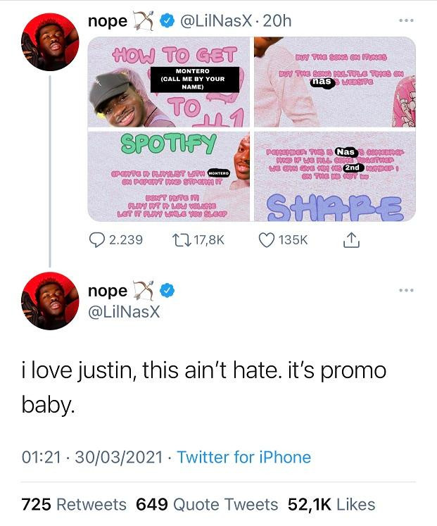 Lil Nas X cho biết vẫn yêu quý và tôn trọng đàn anh của mình. Lil Nas X cho biết vẫn yêu quý và tôn trọng đàn anh của mình.